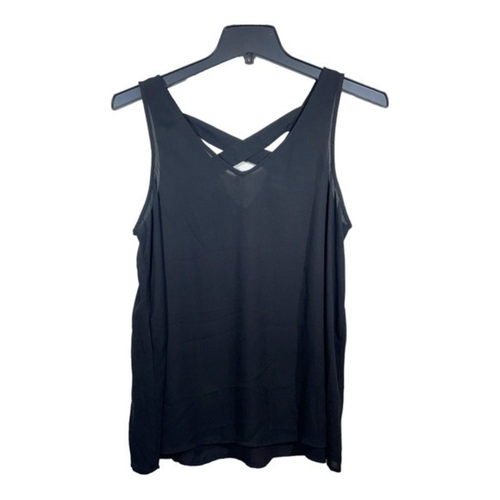 Torrid Womens Black Sleeveless Tank Cutout Back Chiffon Size 00 (S/M)